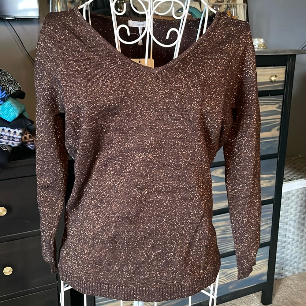 Metallic bronze sparkly top